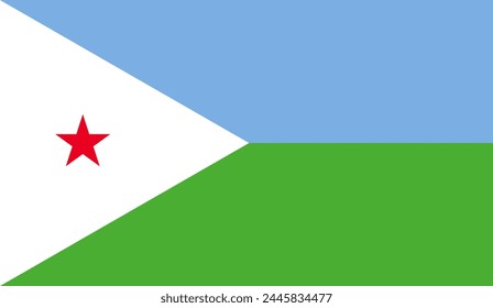 DJIBOUTI flag, official colors and proportion correctly. National DJIBOUTI flag. Vector illustration. EPS10. Government of DJIBOUTI, politics, natural beauty, tourists,  svg