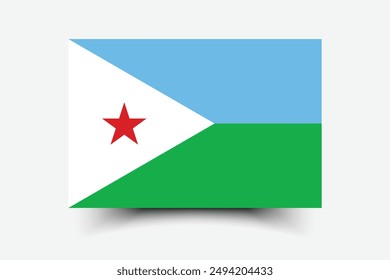 Djibouti flag. Flag of Djibouti. The official ratio. Flag icon. Standard color. Standard size. A rectangular flag. Computer illustration. Digital illustration. Vector illustration.