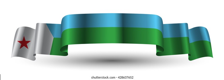 Djibouti flag ribbon on isolated background