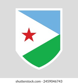 Bandera de Yibuti en forma de escudo