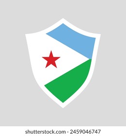 Dschibuti Flagge in Schild Form Rahmen