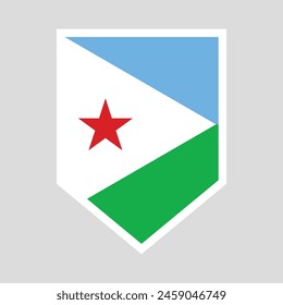 Bandera de Yibuti en forma de escudo