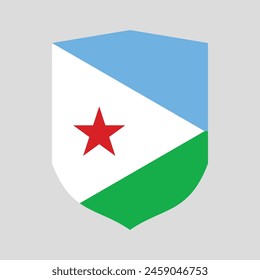 Bandera de Yibuti en forma de escudo