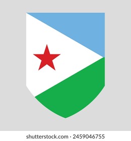 Djibouti Flag in Shield Shape Frame