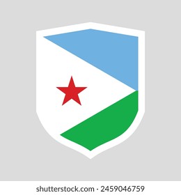 Bandera de Yibuti en forma de escudo