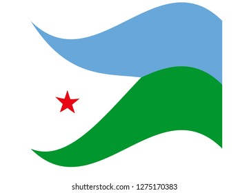 Djibouti flag vector
