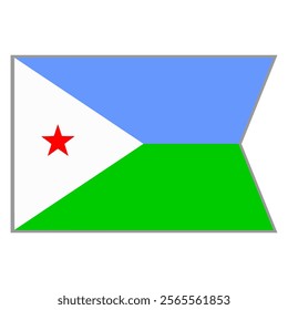 Djibouti flag vector design and illustration , National flag country with original color, Pennon flag