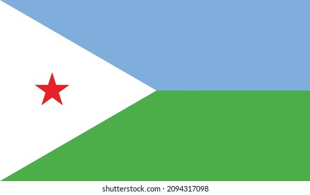 Bandera de Djibouti, pabellón del formato vectorial de Djibouti