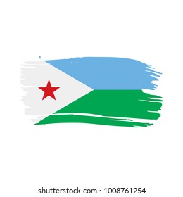 Djibouti flag, vector illustration