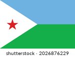 Djibouti flag vector illustration. National flag of Djibouti