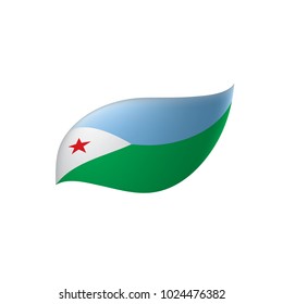 Djibouti flag, vector illustration on a white background