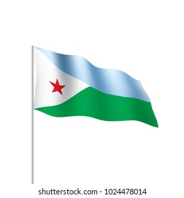 Djibouti flag, vector illustration on a white background