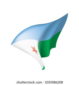 Djibouti flag, vector illustration on a white background
