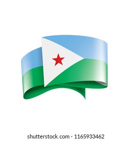 Djibouti flag, vector illustration on a white background