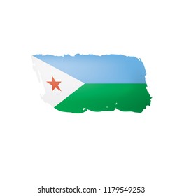 Djibouti flag, vector illustration on a white background