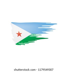 Djibouti flag, vector illustration on a white background