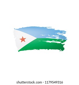Djibouti flag, vector illustration on a white background