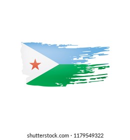 Djibouti flag, vector illustration on a white background