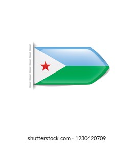 Djibouti flag, vector illustration on a white background