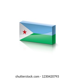 Djibouti flag, vector illustration on a white background