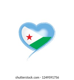 Djibouti flag, vector illustration on a white background