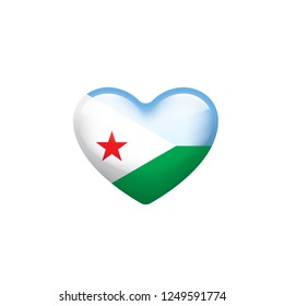 Djibouti flag, vector illustration on a white background