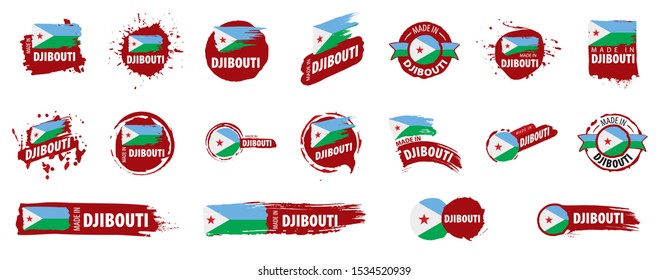 Djibouti flag, vector illustration on a white background