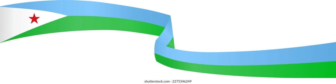 Djibouti flag wave isolated on png or transparent background