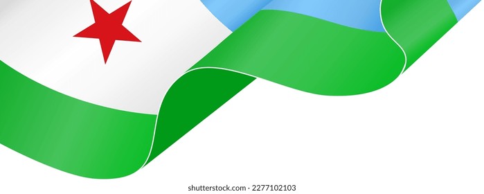 Djibouti flag wave isolated on png or transparent background svg
