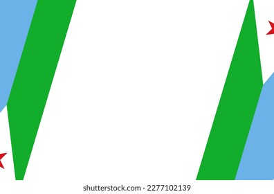 Djibouti flag wave isolated on png or transparent background