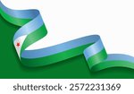 Djibouti flag wavy abstract background. Vector illustration.