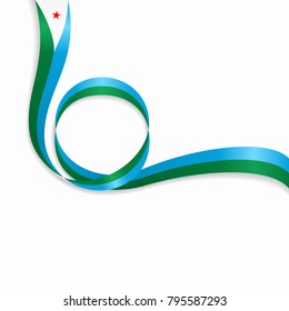 Djibouti flag wavy abstract background. Vector illustration.