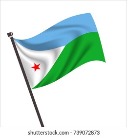 Djibouti Flag.Djibouti Icon vector illustration,National flag for country of Djibouti isolated, banner vector illustration. Vector illustration eps10. svg