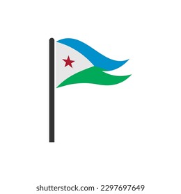 Indicadores de Yibuti conjunto de iconos, símbolo del símbolo del vector del día de la independencia de Yibuti