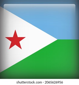 Djibouti Glossy 3D Square Country Flag Icon