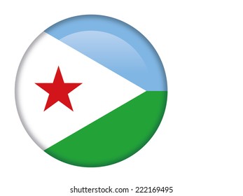 Djibouti glossy round button