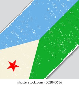 Djibouti grunge flag diagonal background. Vector illustration.