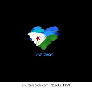 Djibouti grunge flag heart for your design