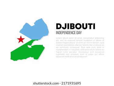 Djibouti independence day background banner poster for national celebration on june 27 and 28.