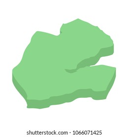 Djibouti isometric map of African country
