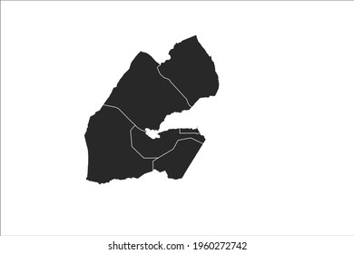 Djibouti Map Black Color On White Stock Vector Royalty Free   Djibouti Map Black Color On 260nw 1960272742 