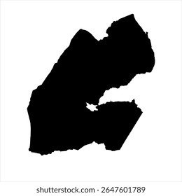 Djibouti Map - black World Map International vector template with High detailed isolated on white background - Vector
