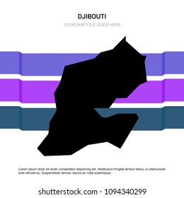 Djibouti map with creative design vector 