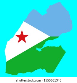 Djibouti Map Flag Vector illustration eps 10