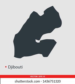 Djibouti map flat icon, vector illustration on gray background