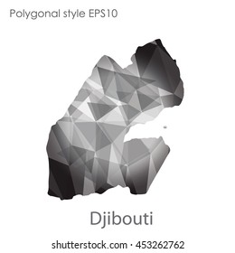 Djibouti  map in geometric polygonal style.Abstract gems triangle,modern design background. Vector illustration EPS10