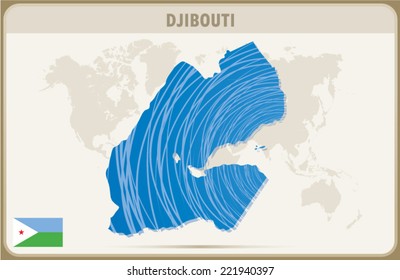 DJIBOUTI map graphic design, Vector.