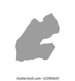 Djibouti map in gray on a white background