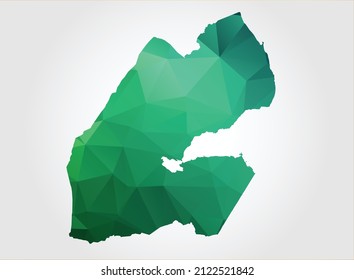 Djibouti Map Green Color On White Stock Vector (Royalty Free) 2122521842