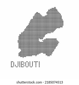 Dschibuti Karte mit Grunge Textur in Punktstil. Abstrakte Vektorgrafik einer Landkarte mit Halbfone-Effekt für Infografik. 